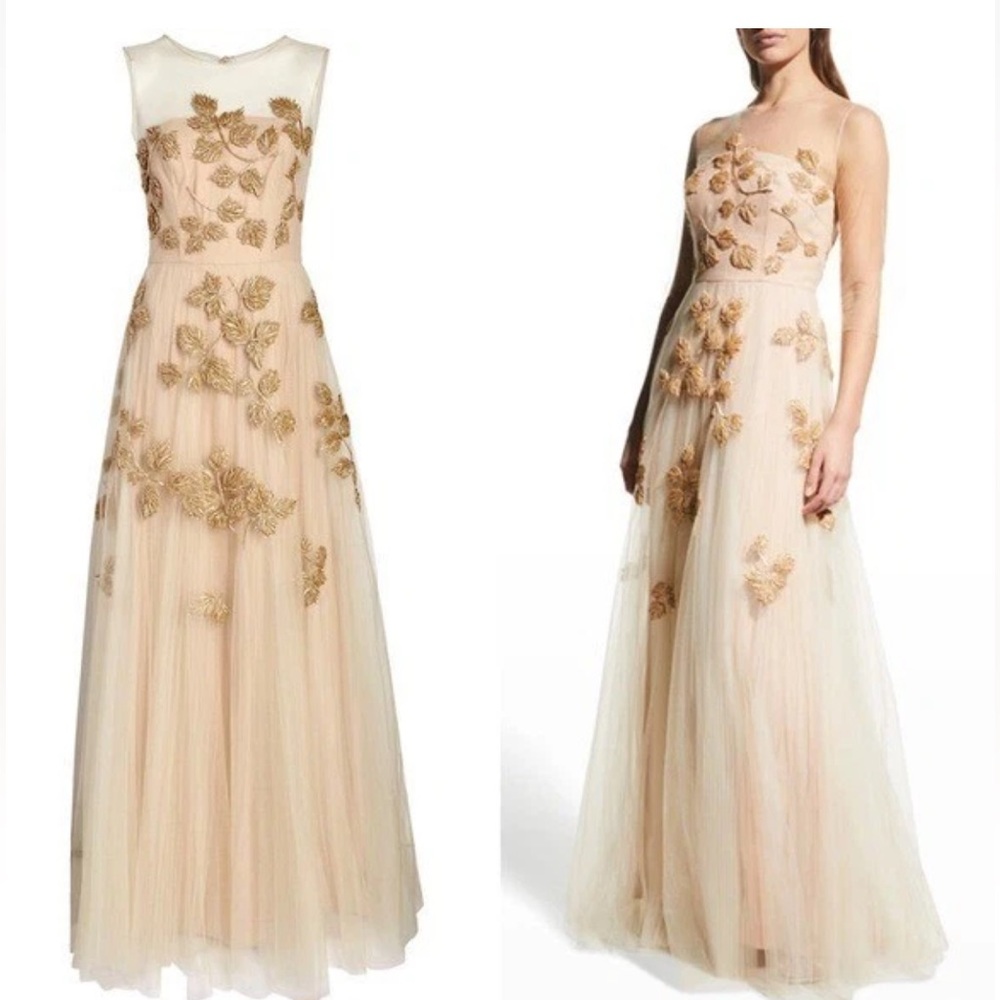Carolina Herrera Embellished Tulle Illusion Gown Dress NWT SIZE 8